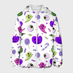 Мужская куртка Halloween purple pumpkin pattern