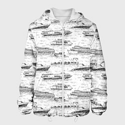 Куртка с капюшоном мужская Корабли на Неве, цвет: 3D-белый