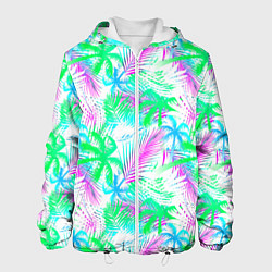 Куртка с капюшоном мужская Palm green light blue, цвет: 3D-белый