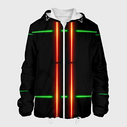 Мужская куртка Neon green black red line