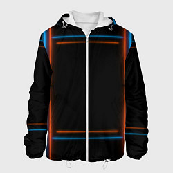 Куртка с капюшоном мужская Neon black red blue, цвет: 3D-белый