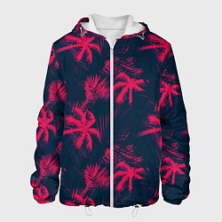 Куртка с капюшоном мужская Palm pink black, цвет: 3D-белый