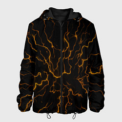 Куртка с капюшоном мужская Разряды электричества текстура, цвет: 3D-черный