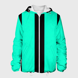 Куртка с капюшоном мужская Color light blue white line, цвет: 3D-белый