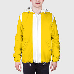 Куртка с капюшоном мужская Color yellow white line, цвет: 3D-белый — фото 2