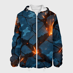 Куртка с капюшоном мужская Разлом камуфляжный плит, цвет: 3D-белый