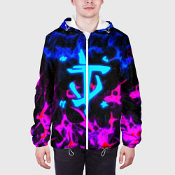Куртка с капюшоном мужская Doom неоновый дым, цвет: 3D-белый — фото 2