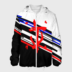 Куртка с капюшоном мужская Doom line color, цвет: 3D-белый