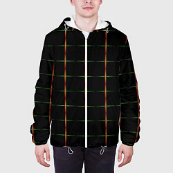 Куртка с капюшоном мужская Color black orange green crosses, цвет: 3D-белый — фото 2