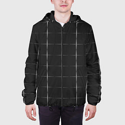 Куртка с капюшоном мужская Color grey white lines, цвет: 3D-черный — фото 2