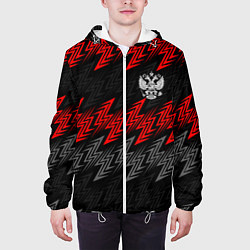 Куртка с капюшоном мужская Униформа России - красный, цвет: 3D-белый — фото 2