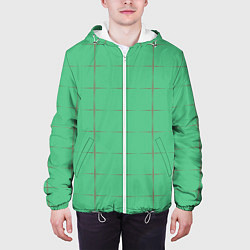 Куртка с капюшоном мужская Color green stripes, цвет: 3D-белый — фото 2