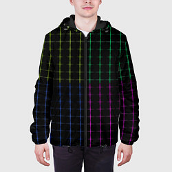 Куртка с капюшоном мужская Color black multicolored stripes, цвет: 3D-черный — фото 2