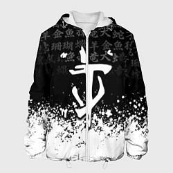 Куртка с капюшоном мужская Doom японские символы краски, цвет: 3D-белый