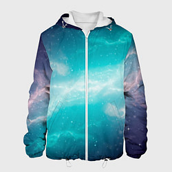 Куртка с капюшоном мужская Галактическое сияние небес, цвет: 3D-белый