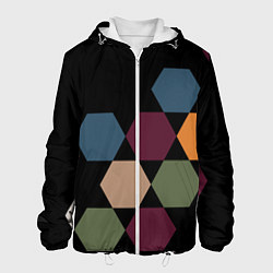 Куртка с капюшоном мужская Honeycombs autumn colors, цвет: 3D-белый
