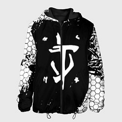 Куртка с капюшоном мужская Doom соты краски, цвет: 3D-черный