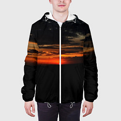 Куртка с капюшоном мужская Закат на плато, цвет: 3D-белый — фото 2