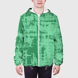 Куртка с капюшоном мужская Текстура с потертостями, цвет: 3D-белый — фото 2