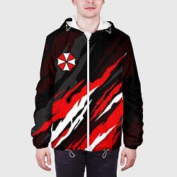 Куртка с капюшоном мужская Umbrella - красное пламя, цвет: 3D-белый — фото 2