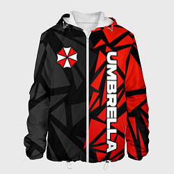 Куртка с капюшоном мужская Umbrella corp - красные фрагменты, цвет: 3D-белый