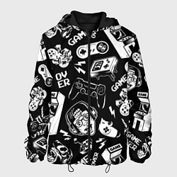 Куртка с капюшоном мужская Retro gamer pattern, цвет: 3D-черный