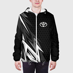 Куртка с капюшоном мужская Toyota - монохром, цвет: 3D-белый — фото 2