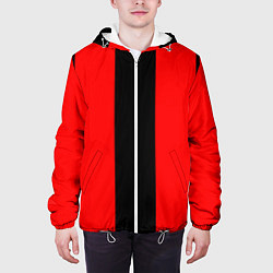 Куртка с капюшоном мужская Color red and black, цвет: 3D-белый — фото 2