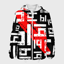 Куртка с капюшоном мужская Ы, паттерн, цвет: 3D-белый