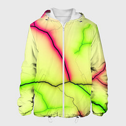 Куртка с капюшоном мужская Multicolored lightning, цвет: 3D-белый