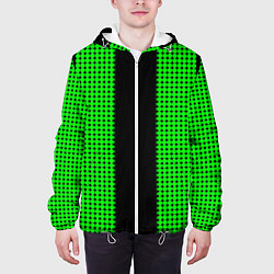 Куртка с капюшоном мужская Color background black green, цвет: 3D-белый — фото 2