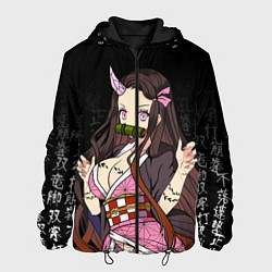 Куртка с капюшоном мужская Клинок, рассекающий демонов, Незуко Комадо, цвет: 3D-черный