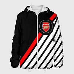 Куртка с капюшоном мужская Арсенал геометрия полосы, цвет: 3D-белый