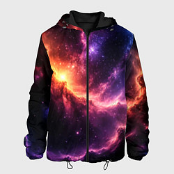 Куртка с капюшоном мужская Фантастические космические туманы, цвет: 3D-черный