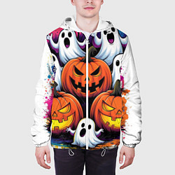 Куртка с капюшоном мужская Happy Halloween 25, цвет: 3D-белый — фото 2