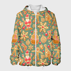 Куртка с капюшоном мужская Имбирные пряники, цвет: 3D-белый