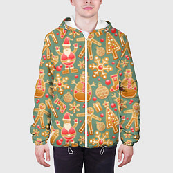 Куртка с капюшоном мужская Имбирные пряники, цвет: 3D-белый — фото 2