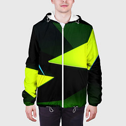 Куртка с капюшоном мужская Geometric shapes, цвет: 3D-белый — фото 2