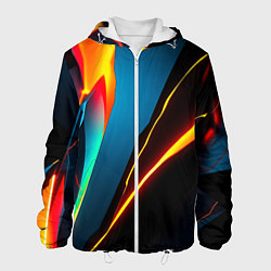Куртка с капюшоном мужская Multicoloured neon, цвет: 3D-белый