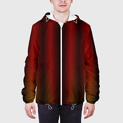 Куртка с капюшоном мужская Neon red orange lines, цвет: 3D-белый — фото 2