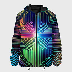 Куртка с капюшоном мужская Линейная графика, цвет: 3D-черный