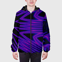 Куртка с капюшоном мужская Color neon blue, цвет: 3D-черный — фото 2