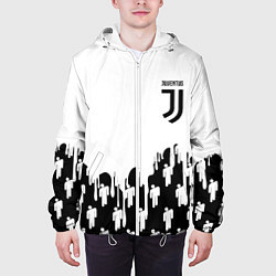 Куртка с капюшоном мужская Ювентус краски люди, цвет: 3D-белый — фото 2