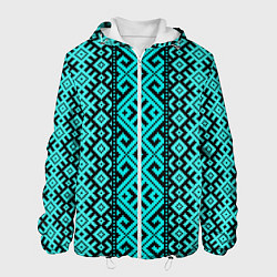 Куртка с капюшоном мужская Орнамент славянский, цвет: 3D-белый