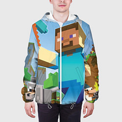 Куртка с капюшоном мужская Minecraft World, цвет: 3D-белый — фото 2