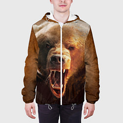 Куртка с капюшоном мужская Рык медведя, цвет: 3D-белый — фото 2