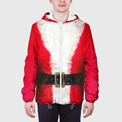 Куртка с капюшоном мужская Дед мороз, цвет: 3D-белый — фото 2