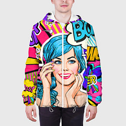 Куртка с капюшоном мужская Pop art, цвет: 3D-белый — фото 2