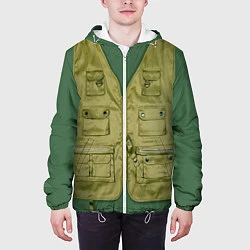 Куртка с капюшоном мужская Жилетка рыбака, цвет: 3D-белый — фото 2