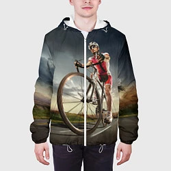Куртка с капюшоном мужская Велогонщик, цвет: 3D-белый — фото 2